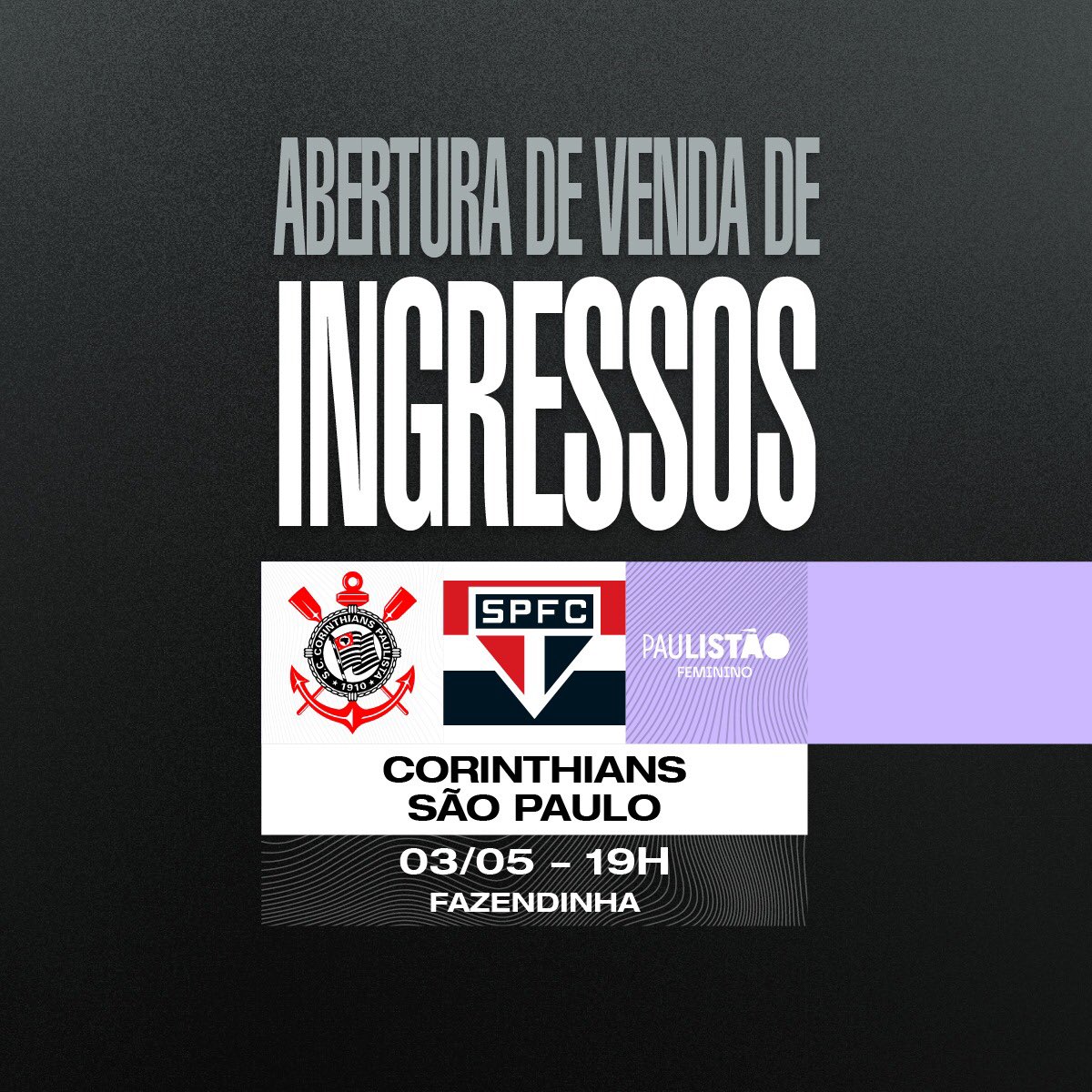 Ingressos: Corinthians x São Paulo (3/5) – Campeonato Paulista Feminino 2023
