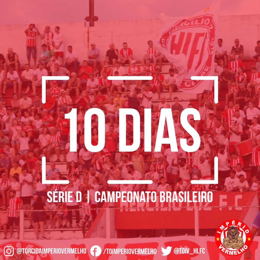 TOIV_HLFC's tweet photo. Saudades de acompanhar o Leão em campo?
Calma, faltam 10 dias para a nossa estreia na série D.
Vamos subir Leão!
#TOIV #TorcidaImpérioVermelho #HLFC #HercílioLuzFC #CampeonatoBrasileiro https://t.co/RKK9NS3oMF