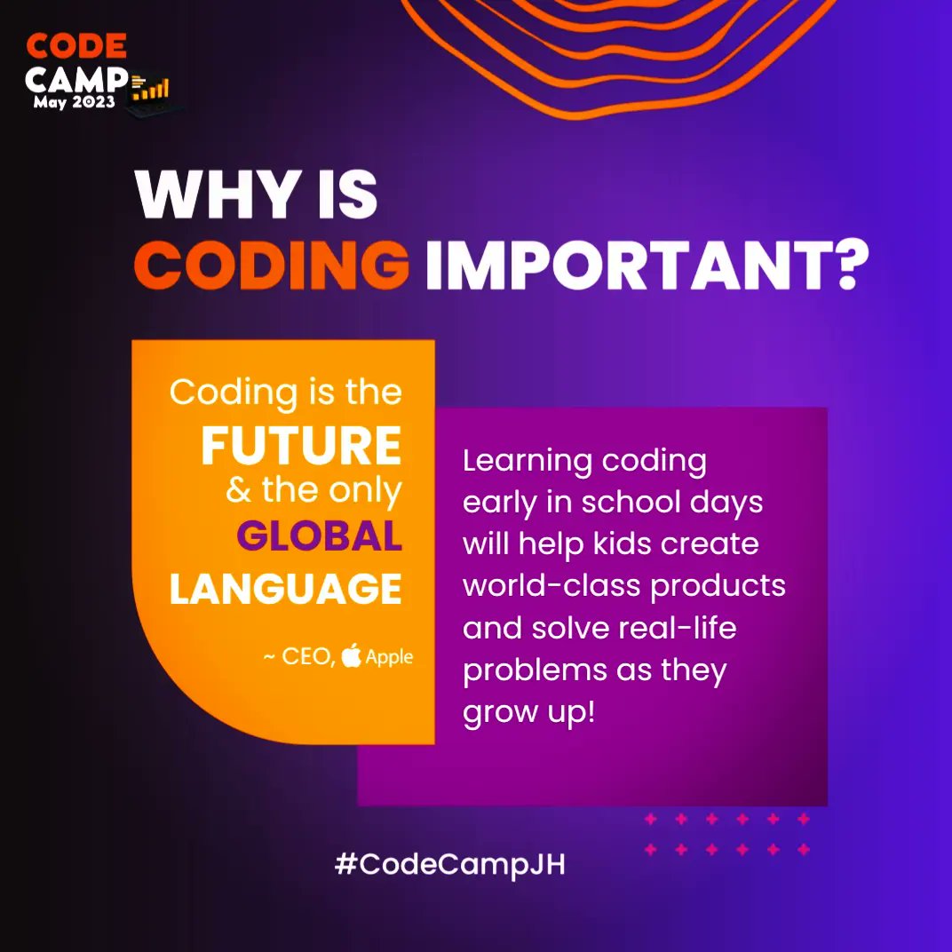 floxus_official's tweet photo. Jharkhand's 1st-ever Summer Code Camp ๐๏ธ organized LIVE in Ranchi from 20th May'23 ๐
Want to start your career in TECH?
Then HURRY UP! Register now:
https://t.co/y0t0lHT4zF
#CodeCampJH #UpskillJharkhand https://t.co/cFdsSP7UR9