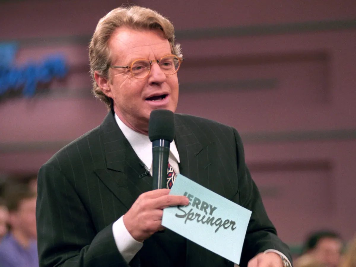 SaycheeseDGTL's tweet photo. Jerry Springer has passed away at the age of 79. RIP 🙏🏾 https://t.co/xMjn0x1Mjv
