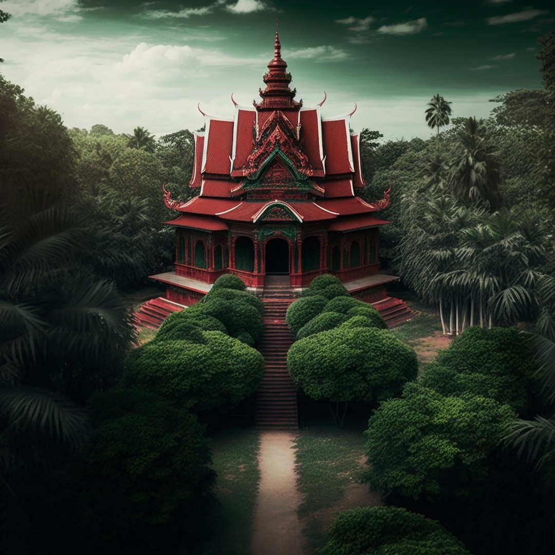 Welcome to the mystical temple of the Rose Buddha, deep within the jungle on a hidden plane of existence.

#Rose #buddha #temple #hidden #hiddeninplainsight #green #jungletemple #sacredtemple #jungle #redtemple #rosetemple #rosebuddha #sacred #sacredattire #sacredsymbol #sacredsy