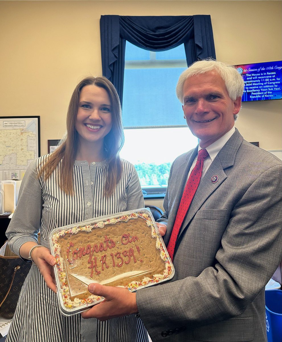 boblatta's tweet photo. It’s always great to pass meaningful legislation - like my Precision Agriculture Satellite Connectivity Act - but it’s made even sweeter with a cookie cake from Majority Leader @SteveScalise to commemorate the moment! https://t.co/gX7QTdJ7Rz