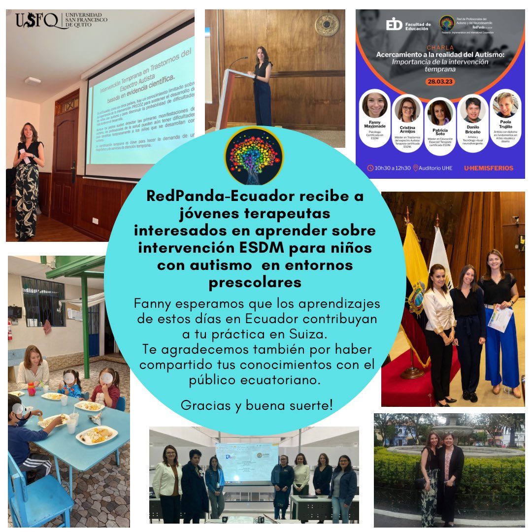 RedPandaEcuador's tweet photo. RedPanda-Cooperación Internacional permite a jóvenes terapeutas observar el trabajo de sus colegas en otros países. También contribuye a sus carreras permitiéndoles presentar su trabajo con niños con autismo a estudiantes y al público. #AutismoEducación #Apada #AutismoEnEcuador https://t.co/Gy4qhOaVFX