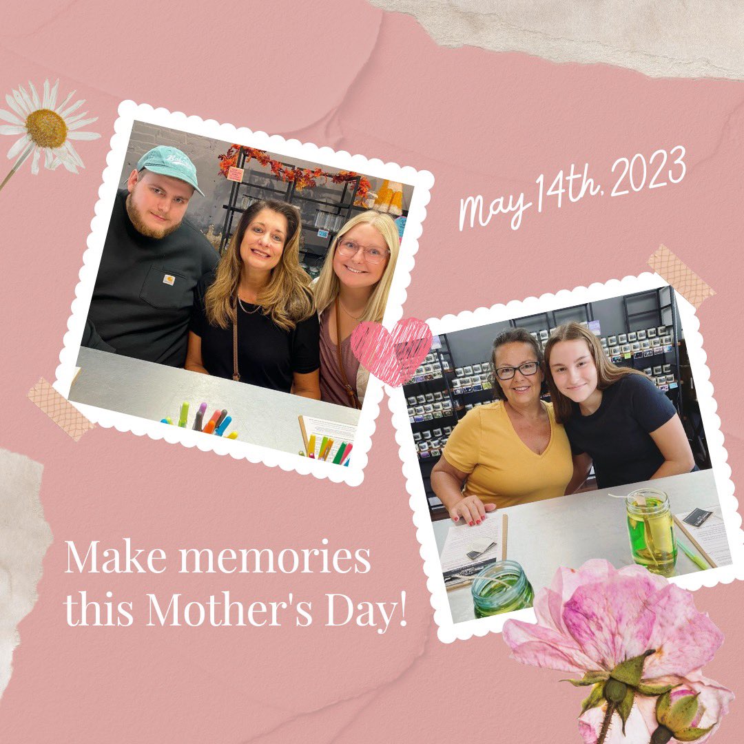 CleCandleCo's tweet photo. Treat your mom to our unique custom candle making experience this Mother’s Day! 🌻🕯

Call any of our three locations to reserve your spot! 🌸 https://t.co/S1PSza4PCm