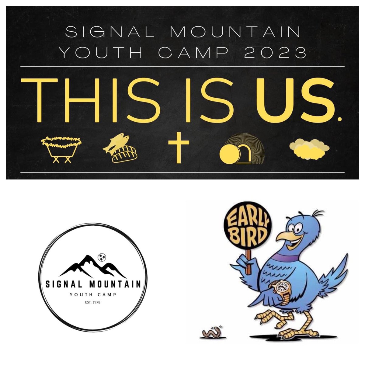 Today is the last day to get the “Early Bird” rate for Signal Mountain Youth Camp this summer…prices go up to the regular rate tomorrow! Get in on the cheapest price today! Go to cogtnyouth.org/smyc to register! We cannot wait to see you on the mountain!