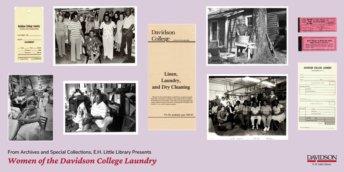 From @DavidsonArchive, E.H. Little Library presents “Women of the Davidson College Laundry.” Visit the exhibit at E.H. Little Library to learn more about the women who worked in the Davidson College Laundry in their own words. This exhibit is on display in the Library Lobby.