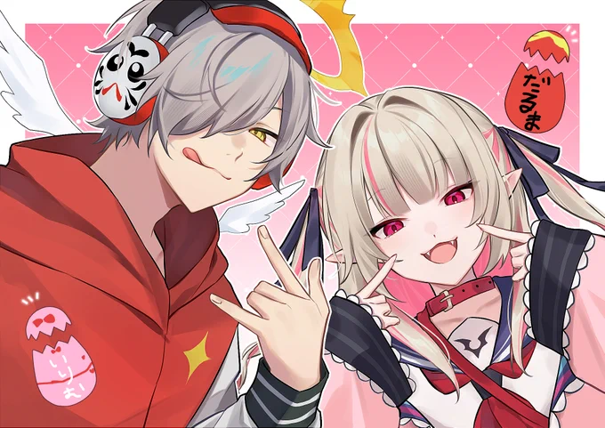 スト鯖での姫と神可愛すぎ  #だるまいずごっほ #りりむとおえかき