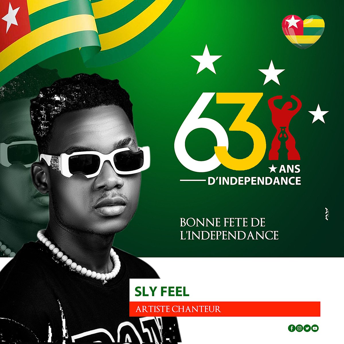 sly_feel's tweet photo. 63 ans d'autonomie interne !
63 ans de liberté !

63 ans que notre pays le TOGO est indépendant

Bonne journée de célébration à toutes les filles et fils du terroir national 💯🇹🇬🇹🇬🇹🇬

https://t.co/SY3pZQ7Y4t

#SlyFeelOfficiel #jöelpahprod #Edcom #tgxclusives #KingBala #Nini https://t.co/P2JsxpqTzV