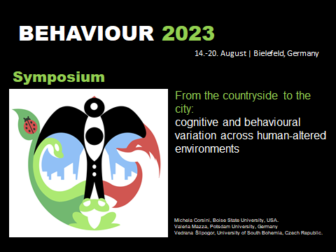 Valeria Mazza (@valmazza22) on Twitter photo Last days to submit to our <a href="/2023Behaviour/">Behaviour 2023</a> #symposium on cognitive and behavioural variation across human-altered environments!
With <a href="/VedranaSlipogor/">Vedrana Šlipogor</a> and <a href="/RealKea89/">Michela Corsini🌲</a> we are looking forward to meeting you in Bielefeld! Last days to submit to our <a href="/2023Behaviour/">Behaviour 2023</a> #symposium on cognitive and behavioural variation across human-altered environments!
With <a href="/VedranaSlipogor/">Vedrana Šlipogor</a> and <a href="/RealKea89/">Michela Corsini🌲</a> we are looking forward to meeting you in Bielefeld!