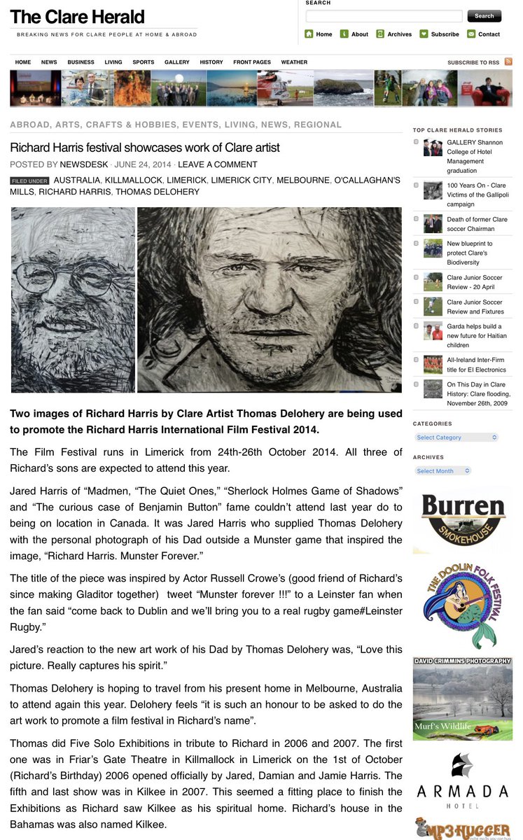 TomdeloheryJ's tweet photo. #tbt #irishpress #portaits of #irishactorrichardharris #actorrichadharris for #richardharris #filmfestival by #artistthomasdelohery #thomasdelohery @TomdeloheryJ #rhiff14 #rhiff2014 #rhiff https://t.co/tWQcYrkxNH