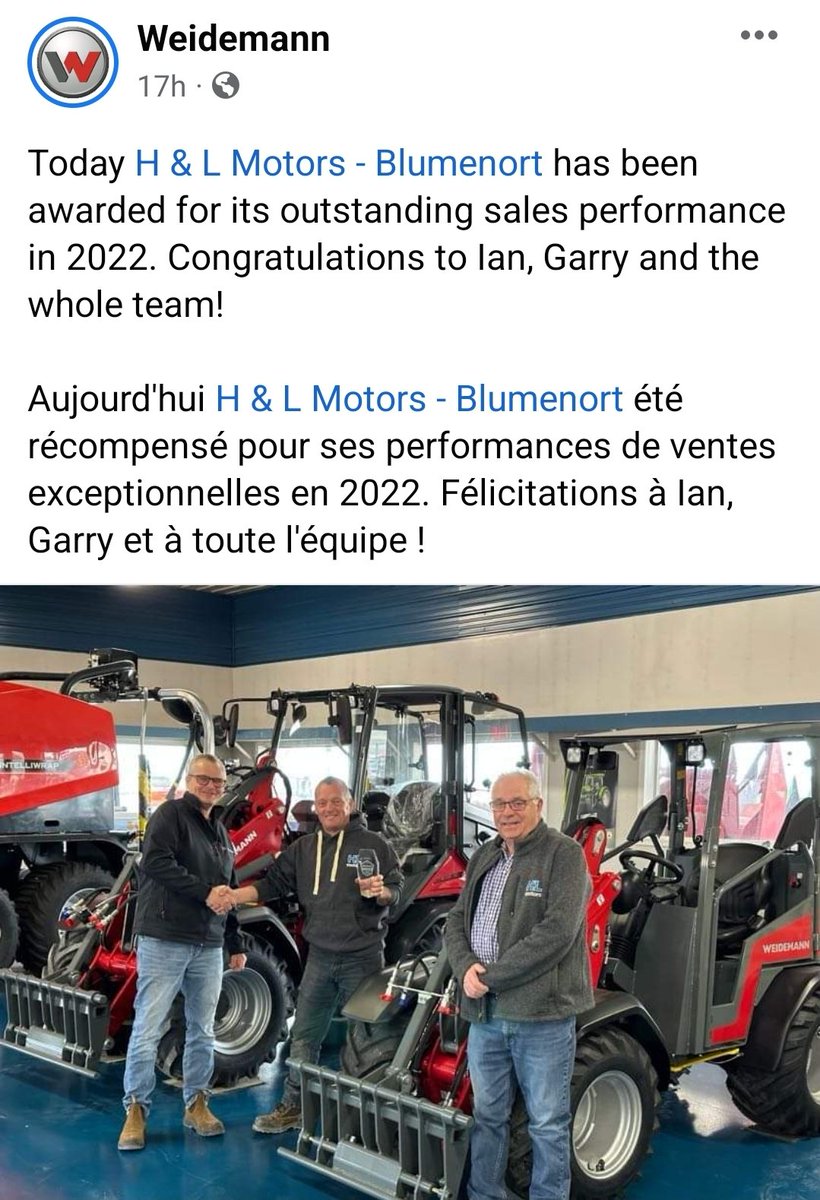 Weidemann has been a great addition to our dealership