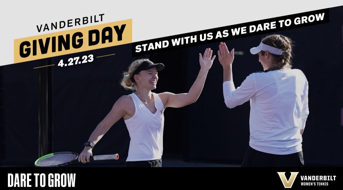 Today is Giving Day! Support our program and make a gift to the Excellence Fund for Women’s Tennis! #VU4Life #daretogrow 

givingday.vanderbilt.edu/campaigns/vand…