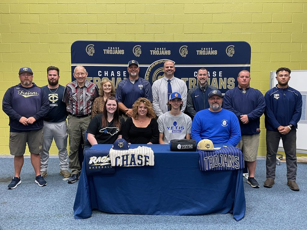 Congratulations to CHASE Baseball player Dillon Hardin on signing to continue his baseball career with Cleveland Community College.  We are proud of you and wish you the best! #GoldStandard