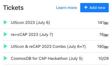 45 min in...you people are killing it! 🎟️🎟️🎟️
#UI5- and #SAPCAP-community rocks!
btw: pro tip: if you registered for a _combo_ ticket (UI5con + re>≡CAP), no need to _additionally_ register for one of each 🧮