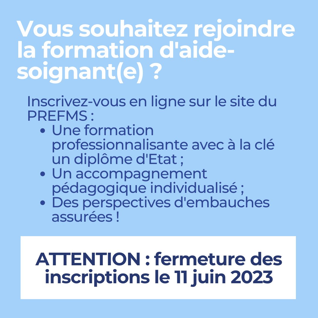 CHUdeToulouse's tweet photo. Et si vous deveniez aide-soignant(e) ? 👩⚕️ 👨⚕️
L’IFAS du #PREFMS propose une #formation pour devenir #aidesoignant-e, l’occasion d’acquérir les compétences nécessaires à la pratique de ce métier passionnant et gratifiant. 🙌
👉 Pour en savoir plus :
https://t.co/HOzY4ssdhv https://t.co/NgDH3VePD3