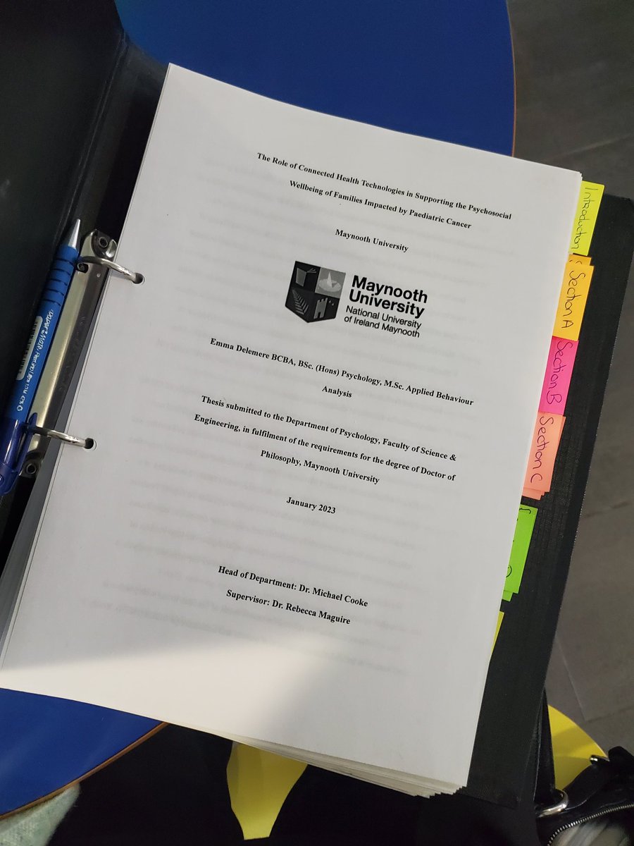 EDelemere's tweet photo. Delighted to have passed my PhD viva through @AdvanceCrt this morning! Thanks to my supervisor @RebeccaMaguire, the examiners, and all the parents, caregivers and HCPs who contributed. https://t.co/YjZcDMI1Al