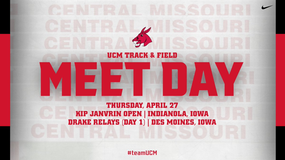 UCMTF's tweet photo. Meet Day in Iowa!

🆚 | Kip Janvrin Open &amp; Drake Relays
📊 | https://t.co/a95jXQhoI4 (Kip Janvrin Open)
📊 | https://t.co/XPUNpnfXlv (Drake Relays)

#teamUCM https://t.co/Cg6Tu3weDB