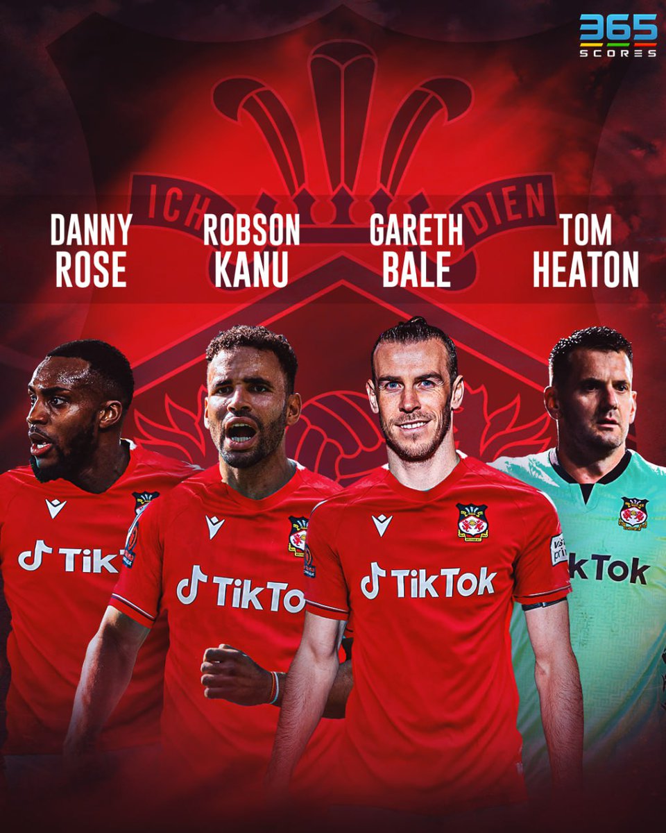 365Scores's tweet photo. After winning the #NationalLeague,
#Wrexham's owners Ryan #Reynolds and Rob #McElhenney are looking to add more stars to their club.
#Bale #RobsonKanu #TomHeaton #DannyRose #365Scores https://t.co/vbQIf1T63M
