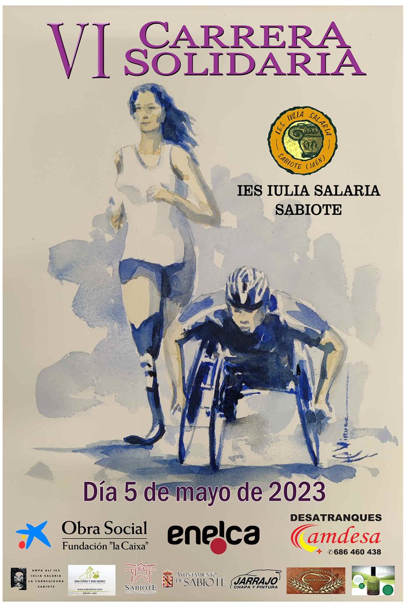 jacinto_ef's tweet photo. Todo listo para la VI Carrera Solidaria del IES Iulia Salaria de #Sabiote la cual tendrá lugar el viernes 5 de mayo a las 10:00 de la mañana. A lo largo de la semana iré desvelando algunas cosas. Aprovecho para presentar su cartel, el cual explicaré en el hilo 👇 https://t.co/DOnlIGuv0r