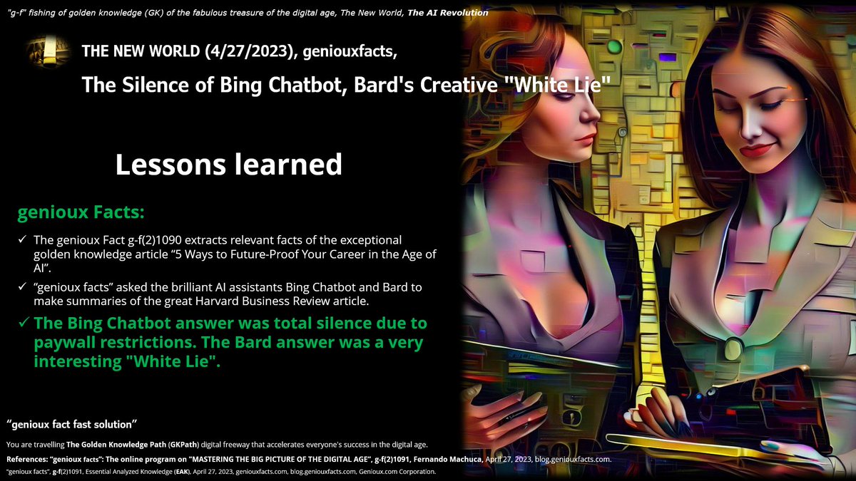 gfernandoamb's tweet photo. 🎯ULTRA-condensed #knowledge
🎯#genioux #Facts:
✅The genioux #fact g-f(2)1090 extracts relevant facts of the exceptional golden knowledge article “5 Ways to Future-Proof Your Career in the Age of #AI”.
https://t.co/mMwXkOa0QL
https://t.co/meVwtYcWK3
https://t.co/FMtGiySDB5 https://t.co/dwuDg0W4wZ