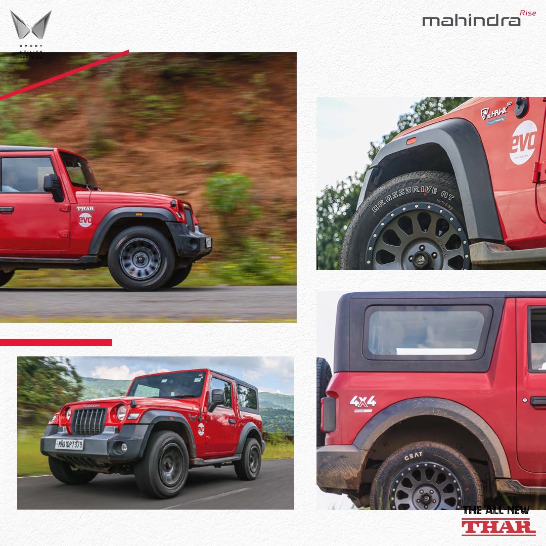 Mahindra_Thar's tweet photo. Taking on rough roads means taking care of your tyres. We decided on an upgrade. Find out about it in our latest edition of Engage 4x4.
Read now: https://t.co/CBR5v1U9lz
#MahindraThar #Thar #NewEdition #Engage4x4 @SirishChandran https://t.co/3TlgSmsDvm