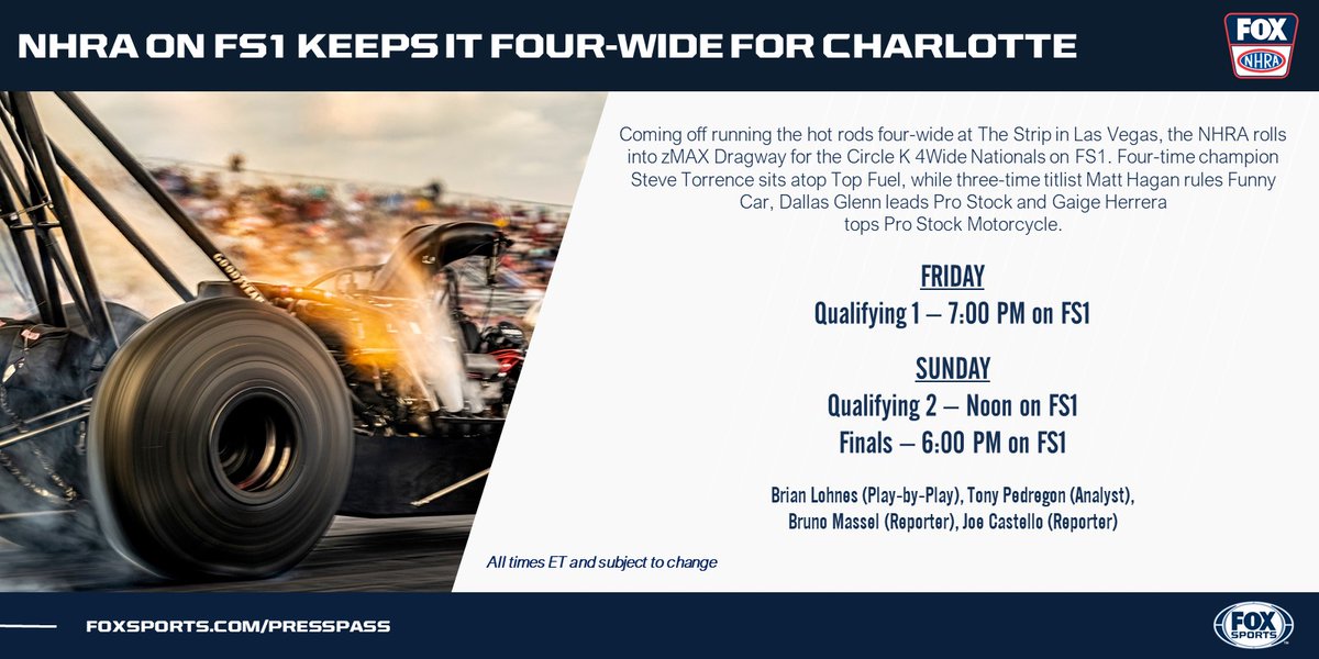 Time to light the candles 🕯️ ... <a href="/NHRA/">NHRA</a> on <a href="/FS1/">FS1</a> heads to <a href="/zMAXDragway/">zMAX Dragway</a> for the #4WideNats!
