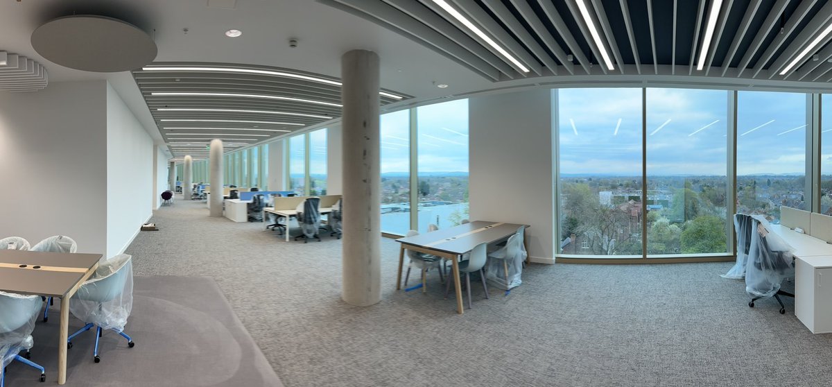 Fantastic write up area for our post docs and students with more panoramic views this time across the Peak District.