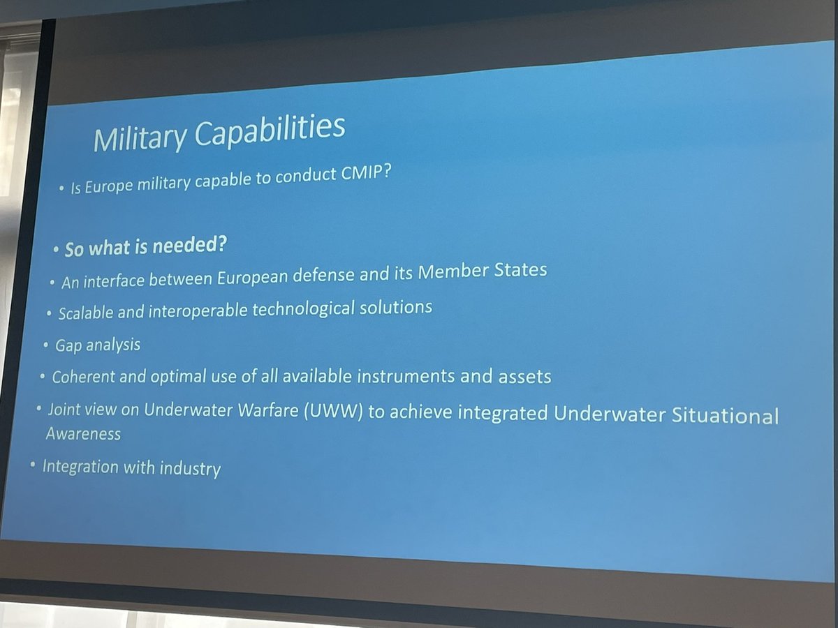 EUDefenceAgency's tweet photo. That’s a wrap on #CMIP23. A special thanks to all our speakers and attendees.
Check out the highlights of the 3 key questions addressing #maritime infrastructure protection. 👇
#Eudefence #StrongerTogether https://t.co/OeJslp0gqS