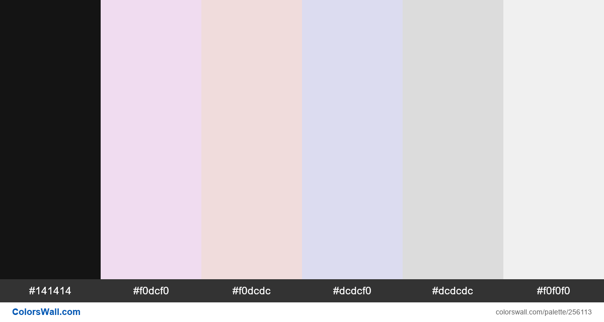 colorswall's tweet image. Jetpacks and rollerskates surreal shapes ui #141414, #f0dcf0, #f0dcdc, #dcdcf0, #dcdcdc, #f0f0f0 #colors #palette colorswall.com/palette/256113