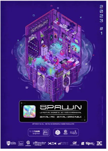 Samedi 29 Avril, nous participerons au <a href="/spawnfestival/">spawn!</a>, festival engagé du jeu vidéo expérimental !

Nous aurons l'occasion de participer à la table ronde sur le thème "parlons handicap et jeu vidéo" avec la présence de Discab, qui sera en compagnie de <a href="/iOneGeek/">iOneGeek</a> entre autres  !