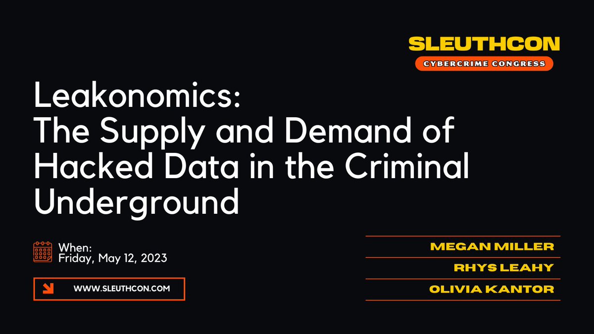 You don’t want to miss this talk!

Learn about criminal hacker communities &amp; how they operate within a rapidly shifting ecosystem impacted by law enforcement surveillance, information warfare, 
&amp; rival hacker interests.

Register at sleuthcon.com! #SLEUTHCON