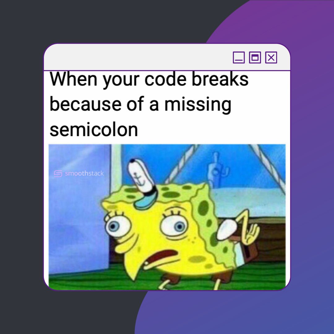 Smoothstack's tweet photo. Gotta keep an eye out for those red squiggles. 👀
__________________________________________________________________
#codinglife #codingmemes #smoothstack #codeforexcellence #softwaredevelopment  #errors #keepaneyeoutforselener https://t.co/8SeIQ2CpF4