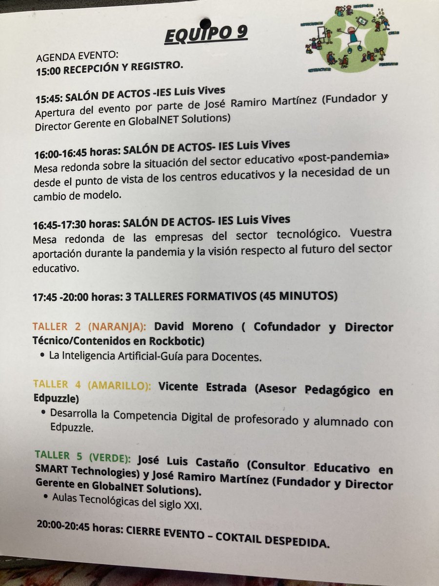 ENTRENUBES's tweet photo. El programa para esta tarde I jornada #liderandomicentrohaciaelfuturo https://t.co/4Ca3LZuiE8