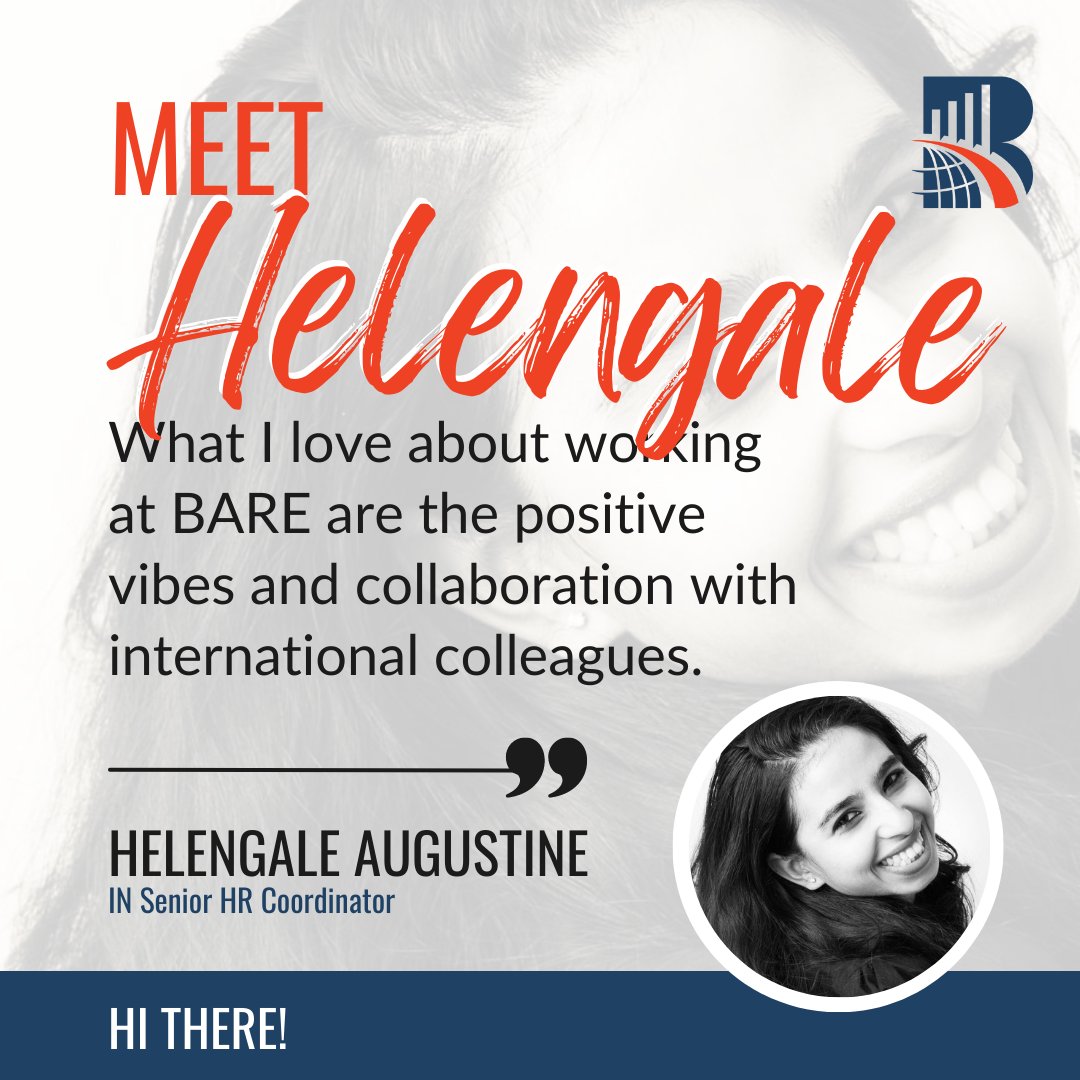 BARE_Intl's tweet photo. Meet Helengale! Our Senior HR Coordinator loves the international collaboration here at BARE. π When she isn't taking care of our HR needs, Helengale likes to sing, dance, and travel!
#meetBARE #goBARE #employeeappreciation #workculture #CX https://t.co/4wqx3tV8gS