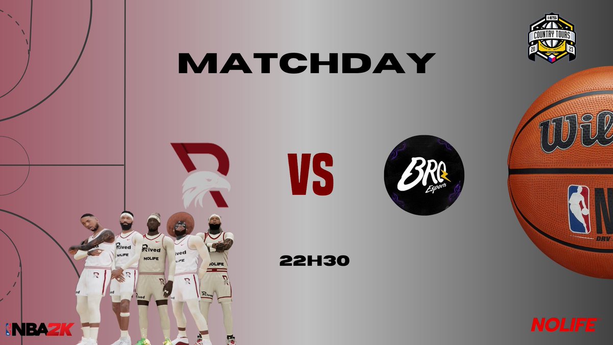 Rived_Esport's tweet photo. [#NBA2K23] 𝐌𝐀𝐓𝐂𝐇𝐃𝐀𝐘🏀

🏆: Under League @2K_IES 
🕥: 22h30
🆚: @BrqEsports2K 
📺: https://t.co/UIWmZHNM6Z

Ce soir venez soutenir notre équipe nba ! 
La composition de l'équipe ce soir : 
@pehoua_sydney 
@WalutoBeats 
@NxVi_2k 
@_Benben94 
@Censored95_ 

#BeEagle🦅 https://t.co/Az1HnAc3qC