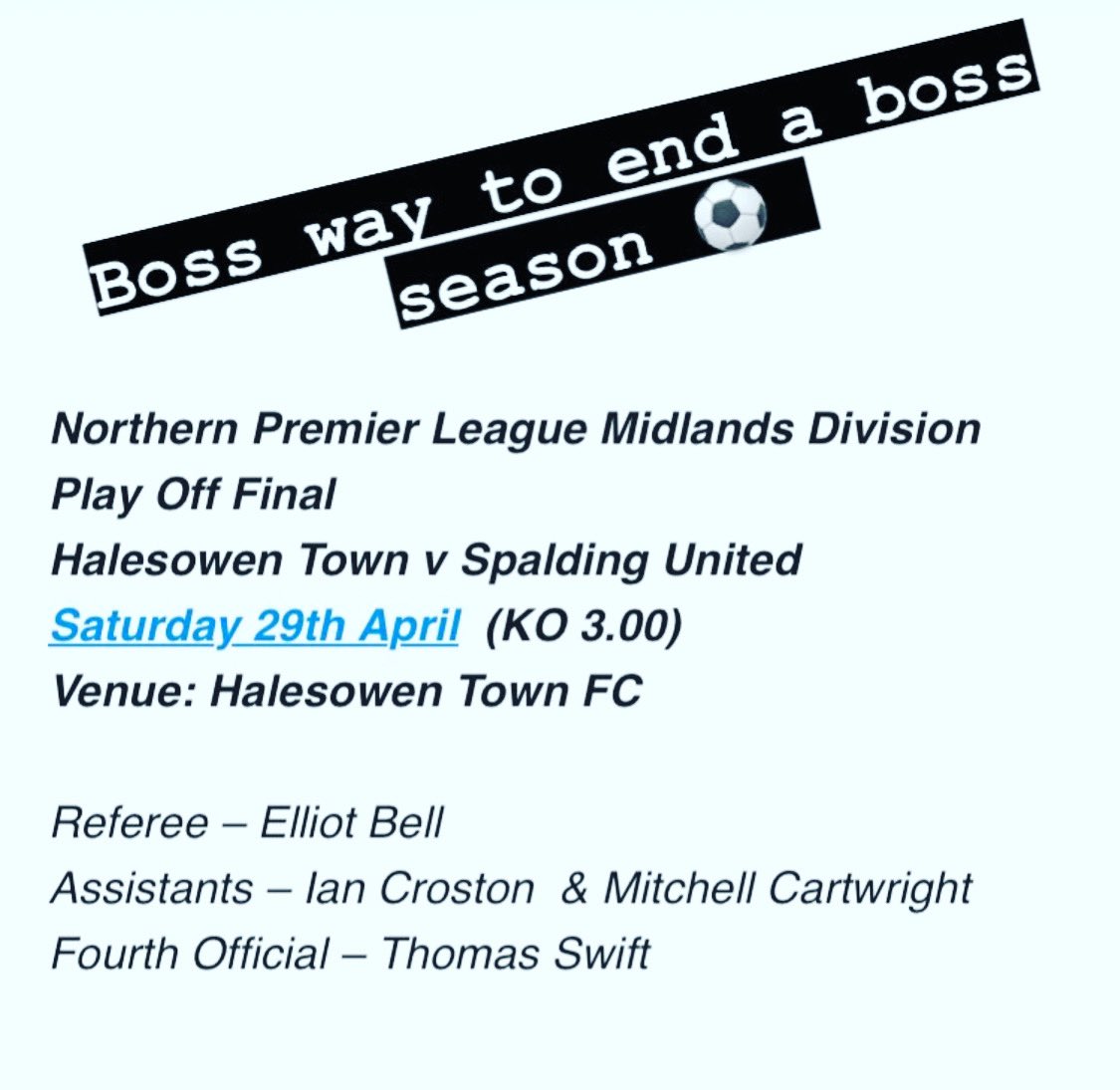 BootleRefs's tweet photo. A massive congratulations to Bootle RA Member Elliot Bell who will referee The NPL Midlands Division Final
#oneofourown #bootlera #referee https://t.co/L970agzQNX
