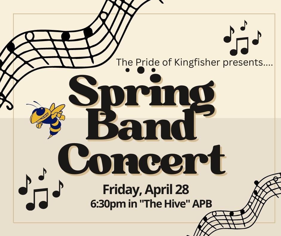 Add this to your agenda for tomorrow night! 
#prideofkingfisher
#SpringConcert2023