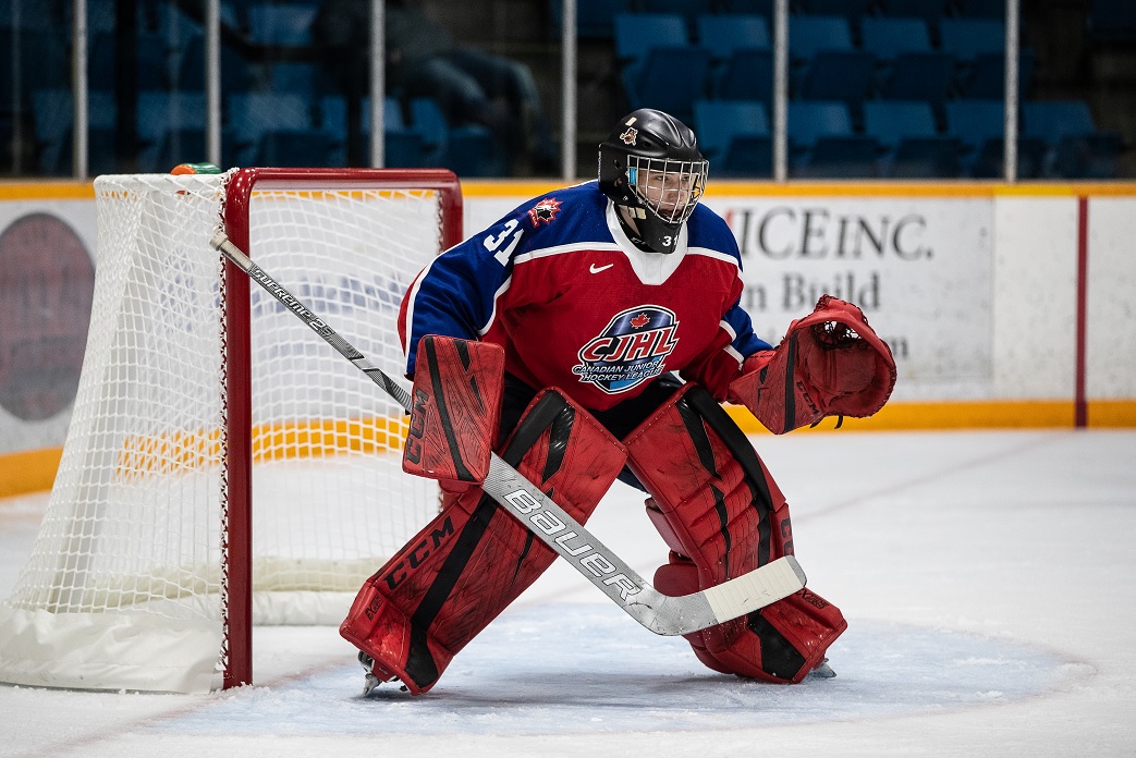cjhlhockey's tweet photo. #CJHLHockey announces its Top Goaltender Award finalists for 2022-23. Details: https://t.co/M3zsToJU9E - Photo credit: Michael Hall - @TheAJHL - @TheSJHL - @mjhlhockey - @SIJHL - @NOJHL - @OJHLOfficial - @TheCCHL - @LHJAAAQ1 - @THEMHL https://t.co/N6DIyF3vyy