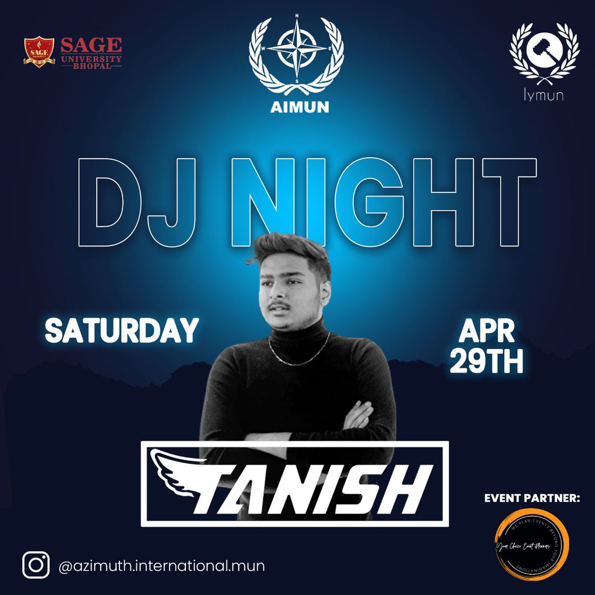 SageUniBhopal's tweet photo. Unwind while grooving to the beats! Be a part of euphoria and exhilaration at DJ Nights.
___
#AIMUN #VoiceToBeHeard #DJNight #Conference #SAGEUniversity #Prizes #DebatesAndDiscussion #SUB #SAGEUniversityBhopal https://t.co/y0paeB4ebh