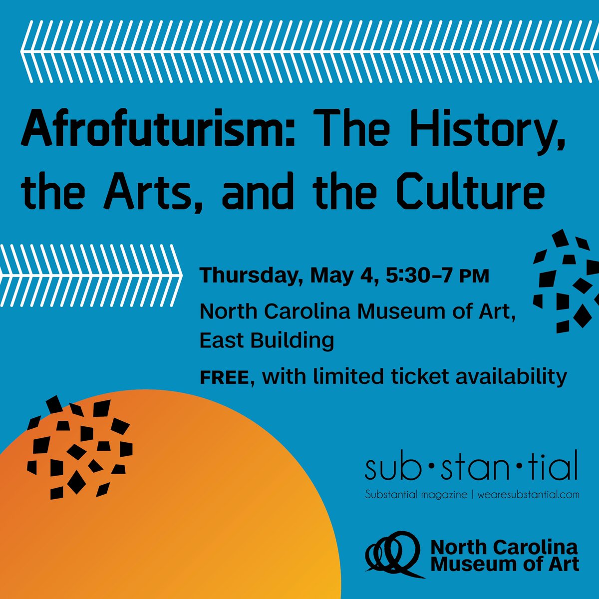 We have some #Substantial News to share! In partnership with the <a href="/ncartmuseum/">North Carolina Museum of Art</a>, Substantial presents #Afrofuturism The History, the Arts, and the Culture” panel discussion and networking event on Thursday, May 4. Learn more and join us bit.ly/history-art-cu…