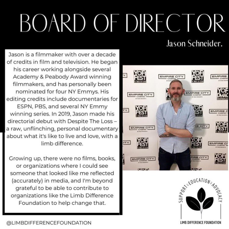 It’s official! Honored to be asked to join the board of directors for the #LimbDifferenceFoundation. Excited to be a small part of an incredible group of board members looking to affect real change within the #limbdifference community! 🧡

#ForUsByUs #LimbDifferenceAwarenessMonth
