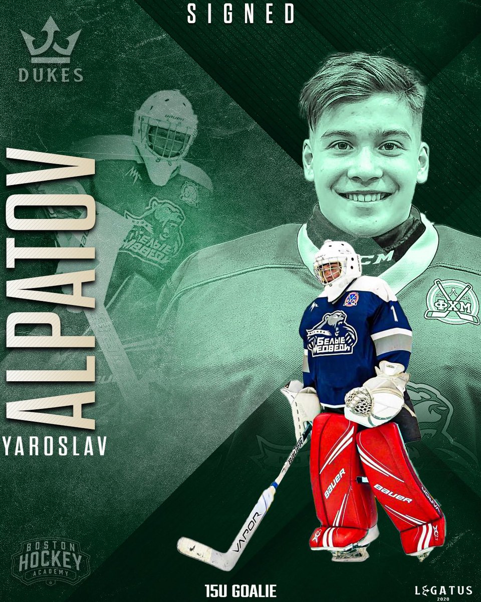 BostonHA's tweet photo. Next up for our BHA 15U team is goaltender @yaroslavalpato 

Yaroslav is a 6’0 Athletic goaltender who played for Belye Medvedi this past year.

Welcome to BHA and the @MatignonHS Yaroslav!

#DukesUp https://t.co/LVcSTJ4cbH