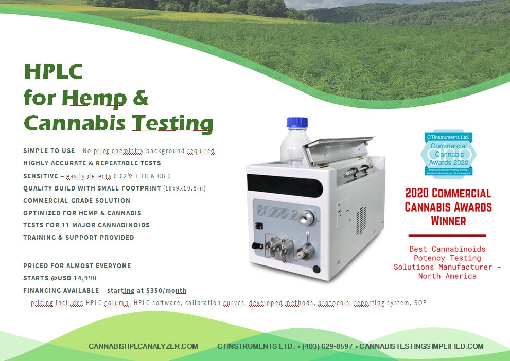 cannabistest1's tweet photo. Who is this HPLC for?
Growers In-house testing
Commercial Testing Labs
Hemp/Cannabis Edibles
Manufacturers –Quality Control
Law Enforcement Government Departments Hemp/Cannabis Entrepreneurs
#hplc #hplctesting #hemp #cbd #Canna #CannabisCommunity #USA #Germany #Switzerland https://t.co/Xh0DwpAr6R