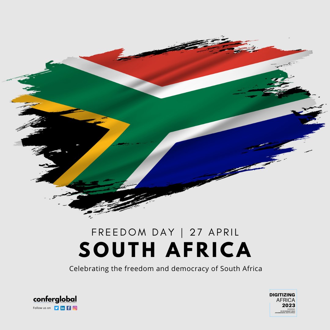 confer_global's tweet photo. South Africa's Freedom Day, a day that commemorates the country's first democratic elections held on this day in 1994. Today we celebrate the freedom and democracy of #SouthAfrica.

Happy Freedom Day to all fellow South Africans. #FreedomDay2023 #SouthAfricaFreedomDay #Freedom https://t.co/QOfbQjvnzh