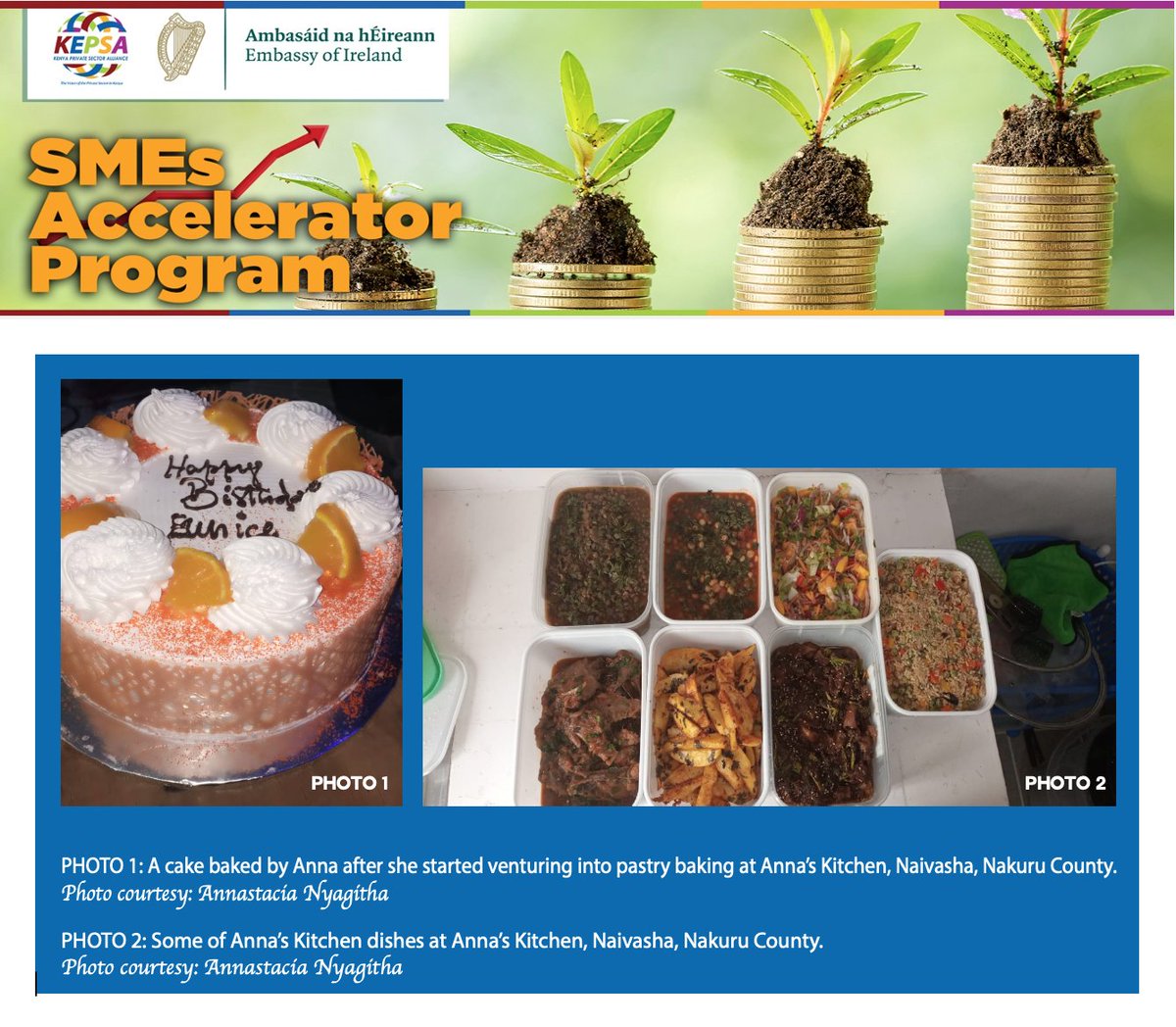 KEPSA_KENYA's tweet photo. Ms. Annastacia Nyagitha, 30, is the proprietor of Anna’s Kitchen; a Kenyan-registered company based in Naivasha, Nakuru County; a go-to source for delicious outdoor catering and cooking classes.
@ANyagitha 

Read More on the success story: https://t.co/fyg30W2cmH https://t.co/jQZeXn6aed