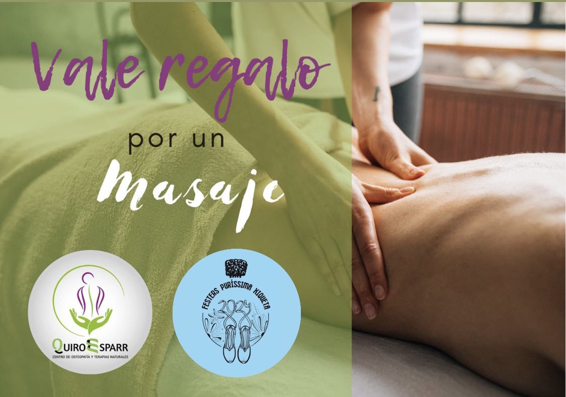 festerspx24's tweet photo. Hui RIFEM aquest bono massatge 🥰 per tan sols 1€

Gràcies Al Centre de osteopatia i teràpies naturals Quito Esparr per col·laborar!
Ja tens la teua rifa?

#fpx24
#benissa
#festerspurissima https://t.co/7skDeTi7wl