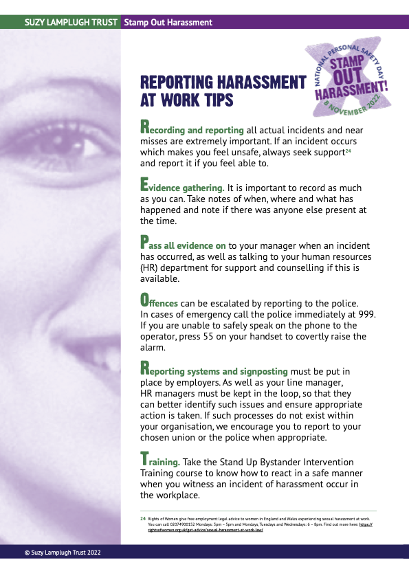 live_life_safe's tweet photo. Have you, or someone you know, experienced harassment in the workplace?
For #NPSD2022, we have published some useful tips on reporting your experiences to your employer. Because everyone has the right to be and feel safe whilst at work. #StampOutHarassment https://t.co/U4JmMJQ1fF