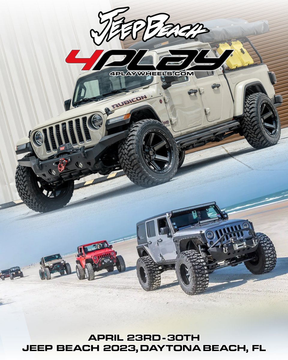 We're at Jeep Beach this weekend.
Come see us!

#JeepBeach2023 #OEWheels #4PLAYWheels @officialjeepbeach