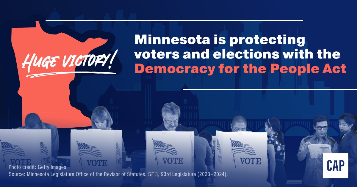 BREAKING NEWS: Minnesota just took steps to protect our democracy. Last night, they passed legislation that will: ✅ Strengthen the freedom to vote ✅ Modernize the state’s campaign finance system ✅ Reduce foreign influence in Minnesota’s elections