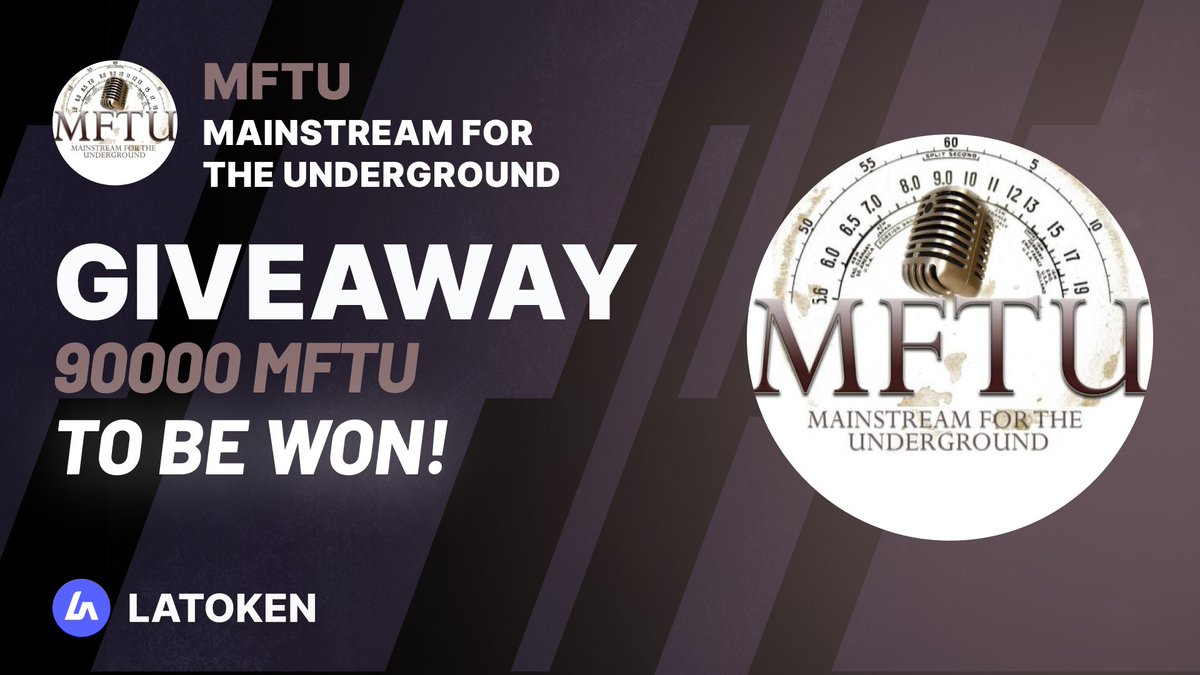 🏆 $2000 MAINSTREAM FOR THE UNDERGROUND (MFTU) Giveaway on #LATOKEN 

🔥 270 Winners.
✅ Complete all tasks and qualify for the #Giveaway 
📲 Tag 5 Friends and Share.
⏰ April 27, 2023 - May 03, 2023.

JOIN GIVEAWAY👉 go.latoken.com/bnk